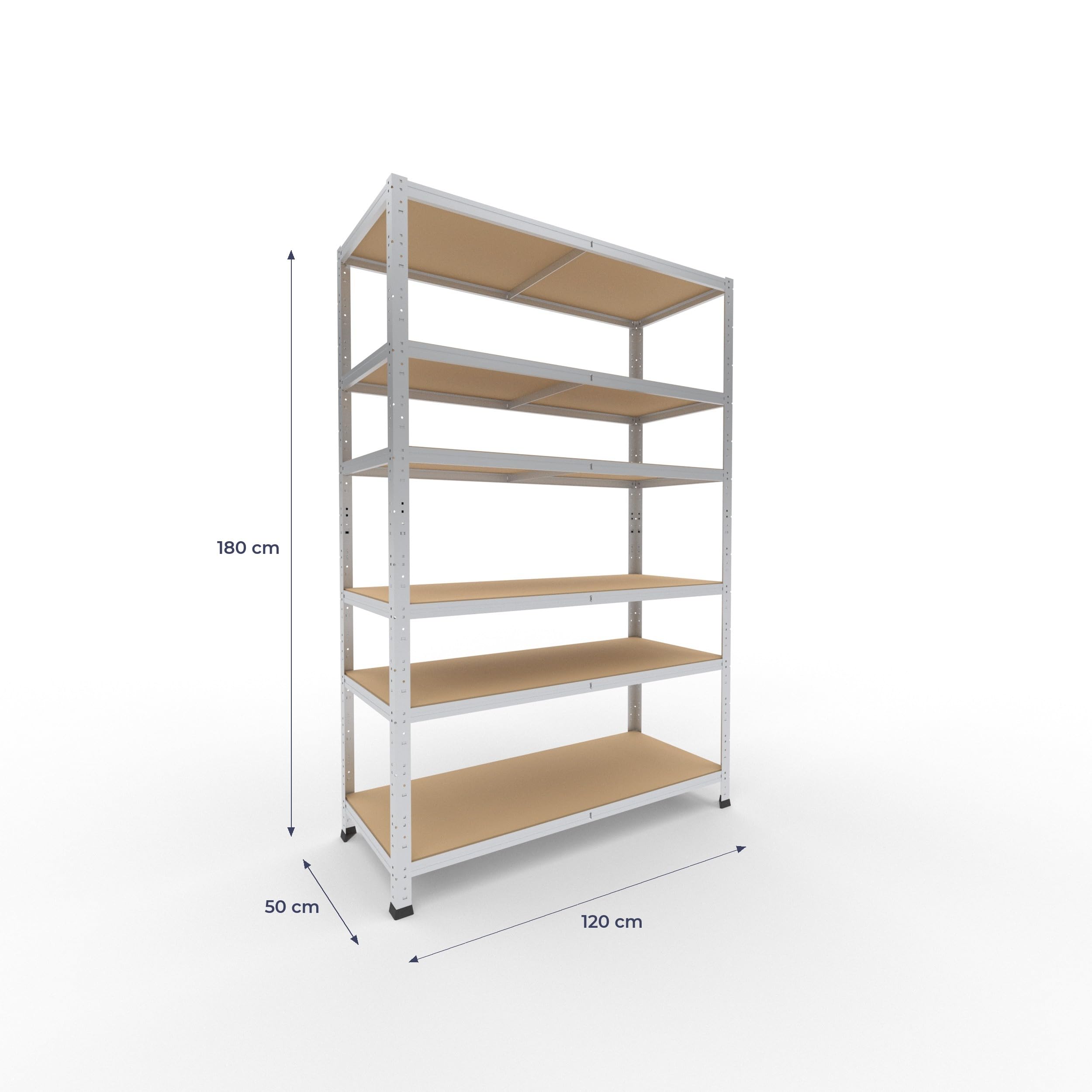 shelfplaza® 180x120x50cm Home Étagère Charge Lourde galvanisé/Etagere Metallique 6 Niveaux / 145kg capacité Charge/Etagere en Metal, étagères de Rangement & Etagere Rangement Garage Acier