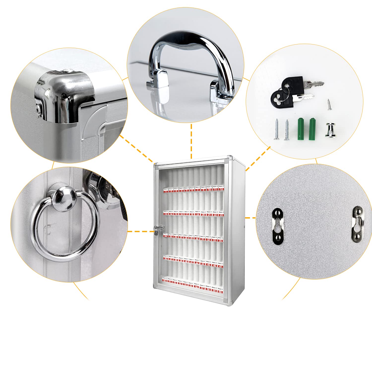 AIWFL Cell Phones Storage Cabinet 60 Slots Aluminum Alloy Cell Phones ...