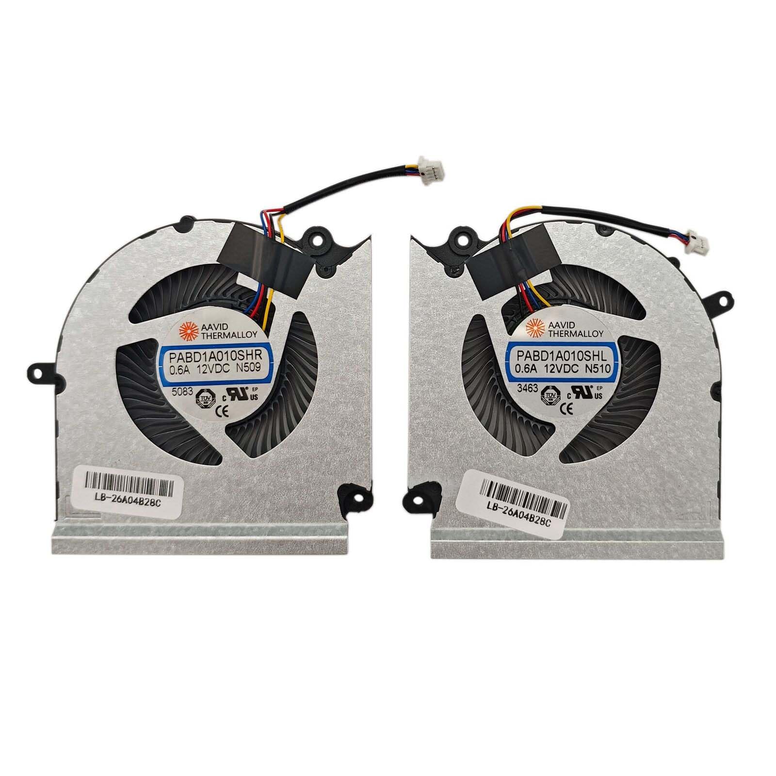 BestParts Ventilador de refrigeración de repuesto para CPU+GPU para MSI Vector GP68 HX 12VH 12VI, 13VI 13VH 13VG 13VF, MS-15M1 MS-15M2, P/N: PABD1A010SHR N509, PABD1A010SHL N510