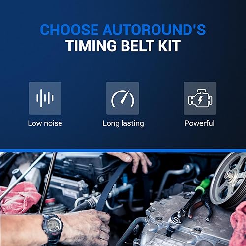 Miniatura 6 de Autoround TKH002 Kit de correa de distribución con bomba de agua compatible con Honda Accord 2003-2017Pilot 05-15Odyssey 05-17Ridgeline 06-14, Acura