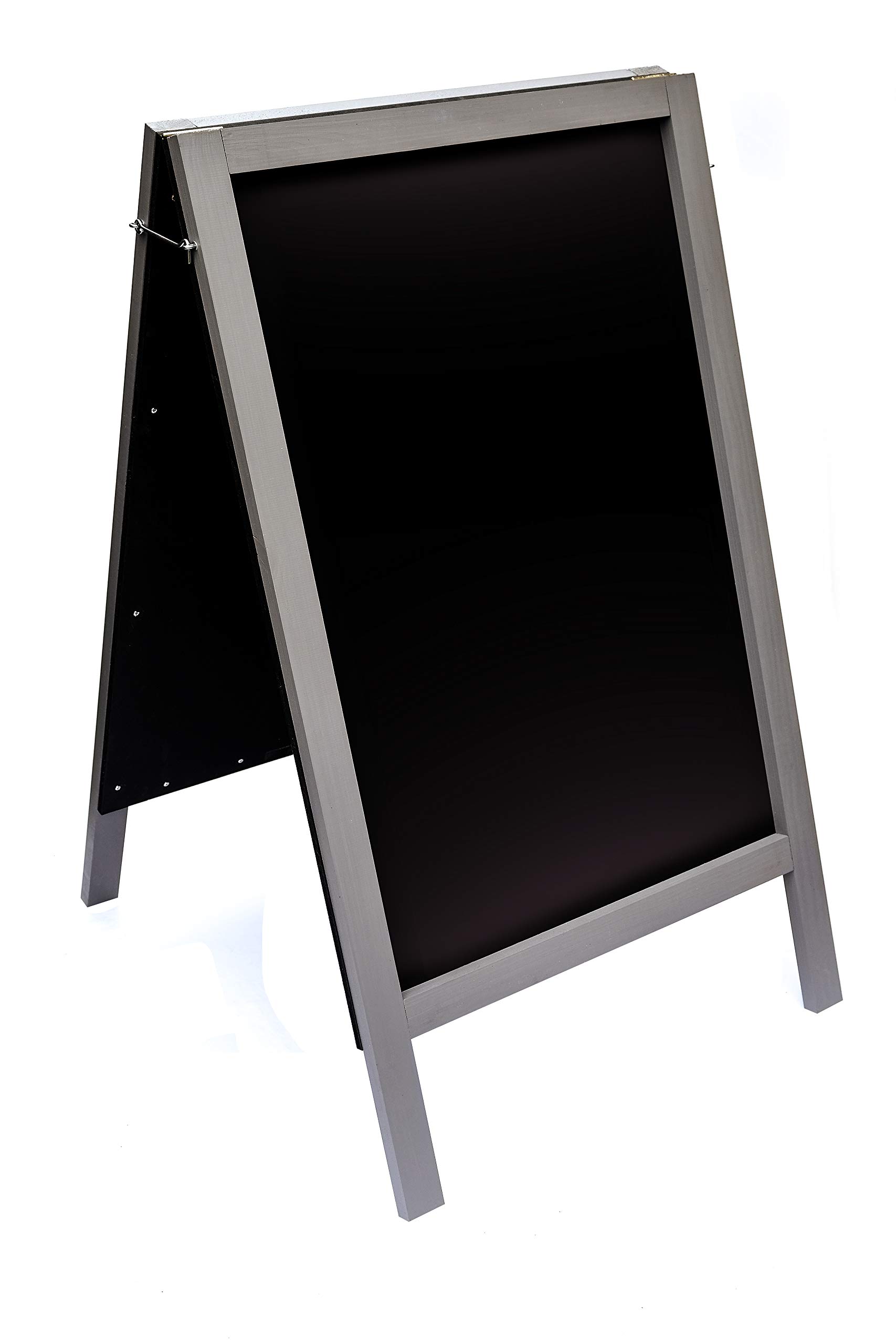 X Large Heavy Duty Grey A Frame Chalkboard/Blackboard. Fitted with Tough Melamine™ Hard Plastic, Non Porous Panels - Easy to Clean. 1100 x 610 for Chalk Markers and Chalk. Double Sided Street Sign.