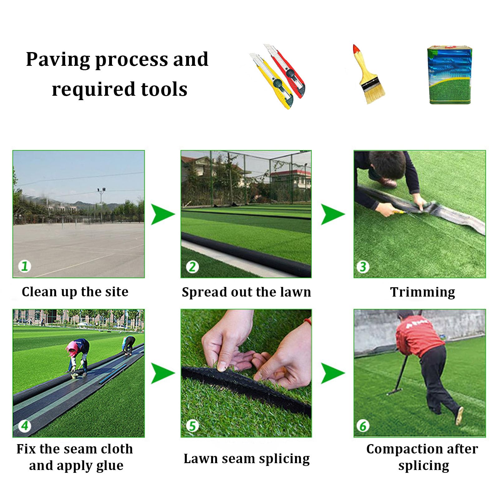 Tappeto di Erba Artificiale Verde Realistico per Esterni, in Erba Sintetica, 150 x 500 cm, Ideale per Giardini, patii, progetti di paesaggistica e Resistente ai Raggi UV.