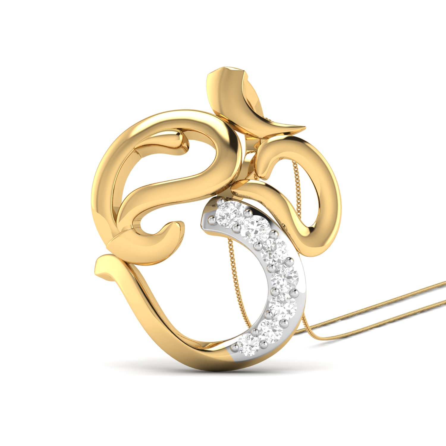 Aucent by PC Jeweller The Ivane 18KT Yellow Gold and Diamond Pendant-image-37