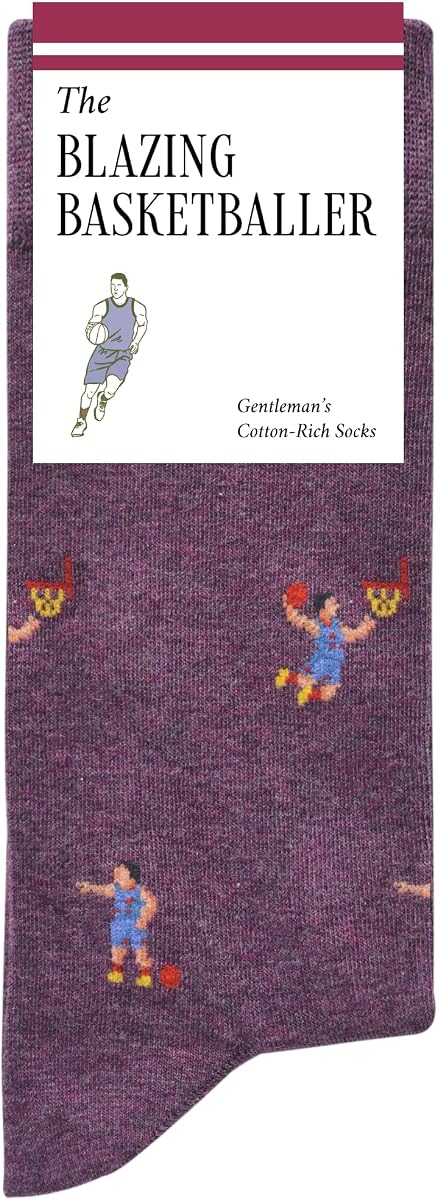 The Blazing Basketballer Socks - Funny Basketball Mens Socks - Gift for Men