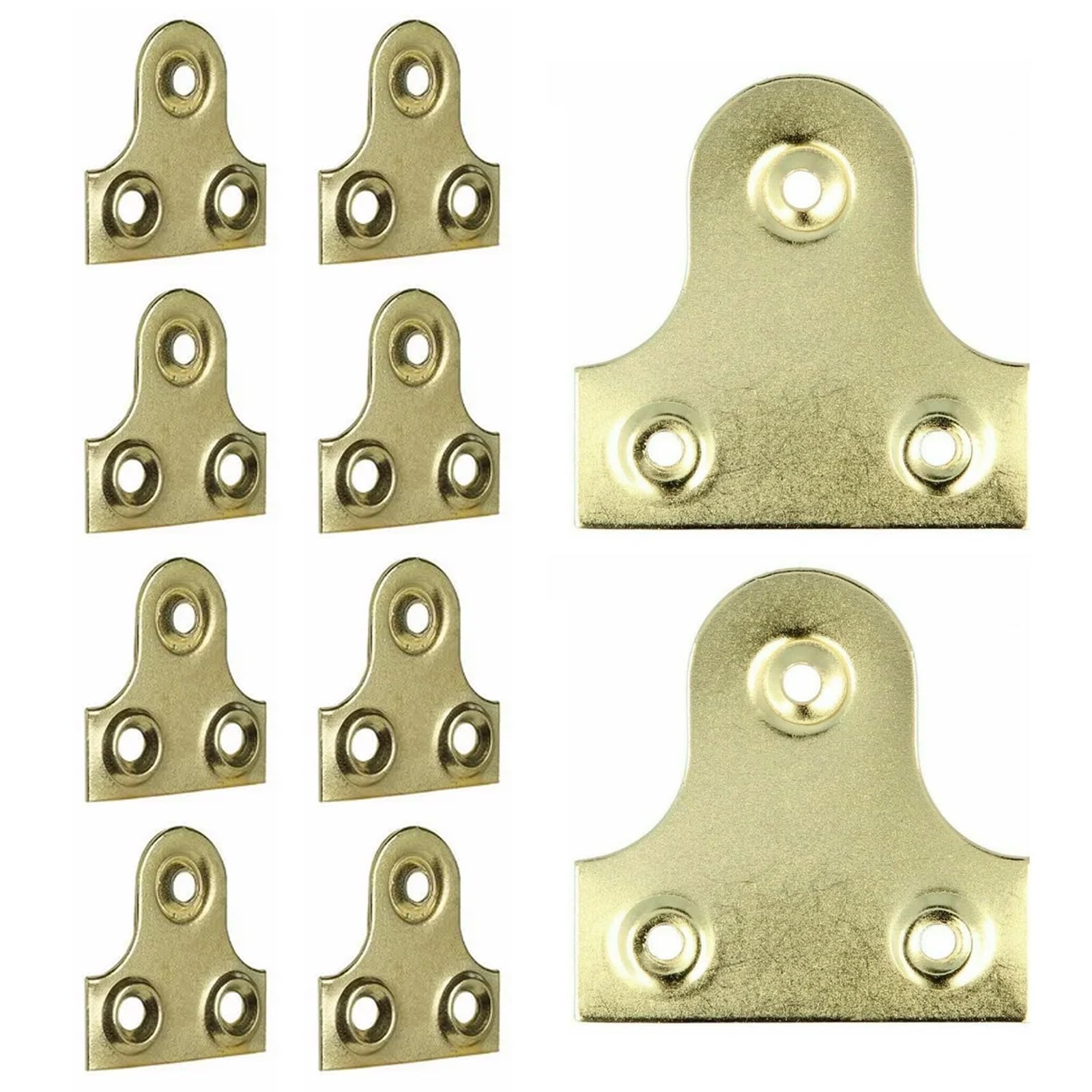 Koprek Gold 10 Pack Picture Hanging Plates Brass 32Mm, Picture Mirror Glass Plates Frame Hanging Fixing Plates - Brass Plated Picture Frame Hanger For Picture Mirror Fixing (25Mm)