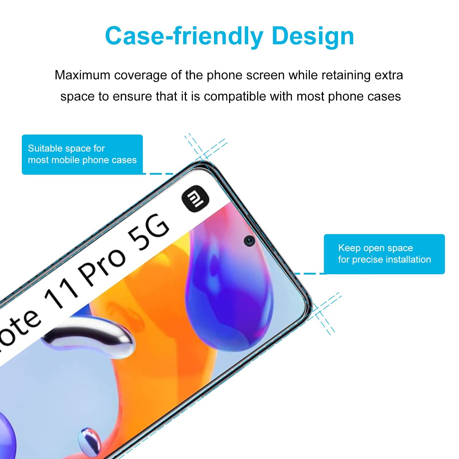 Pellicola Per Xiaomi Redmi Note Vetro Temperato Per Xiaomi Redmi Note 14 13 12 11 10 9 8 Pro E 14C - Protettore Schermo Anti-graffio, Trasparente Vetro Redmi Note 14 Pro 5g - Foto 5