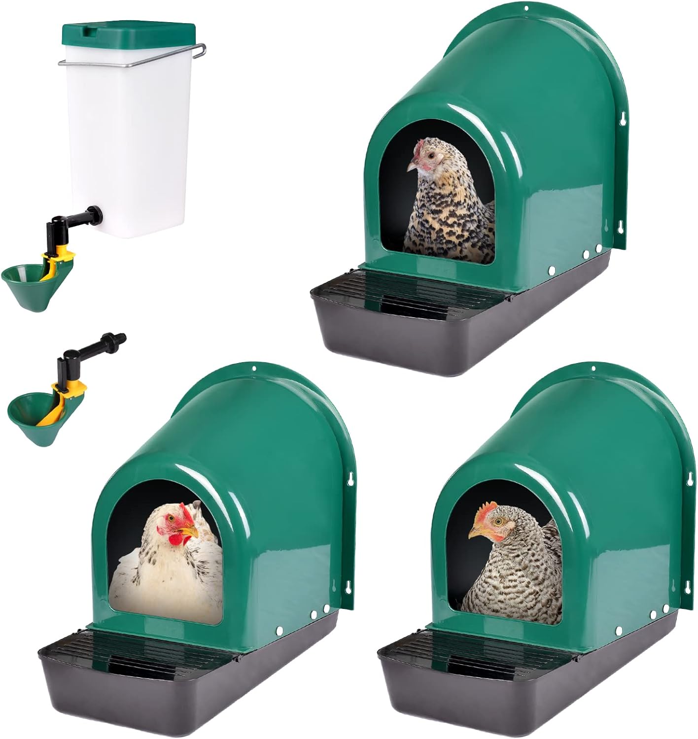Tetuga Chicken Nesting Box, 3 Pack Chicken Nesting Boxes for Laying Eggs Roll Away