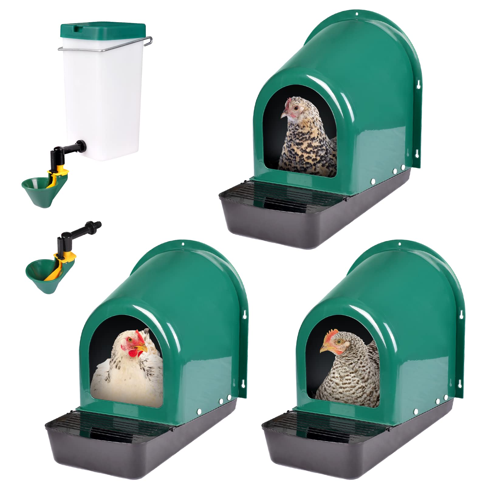 Chicken Nesting Box, 3 Pack Chicken Nesting Boxes for Laying Eggs - Roll Away Nesting Boxes Chicken/Nesting Box for Chicken with Lid Cover to Protect Eggs for Chicken Coop
