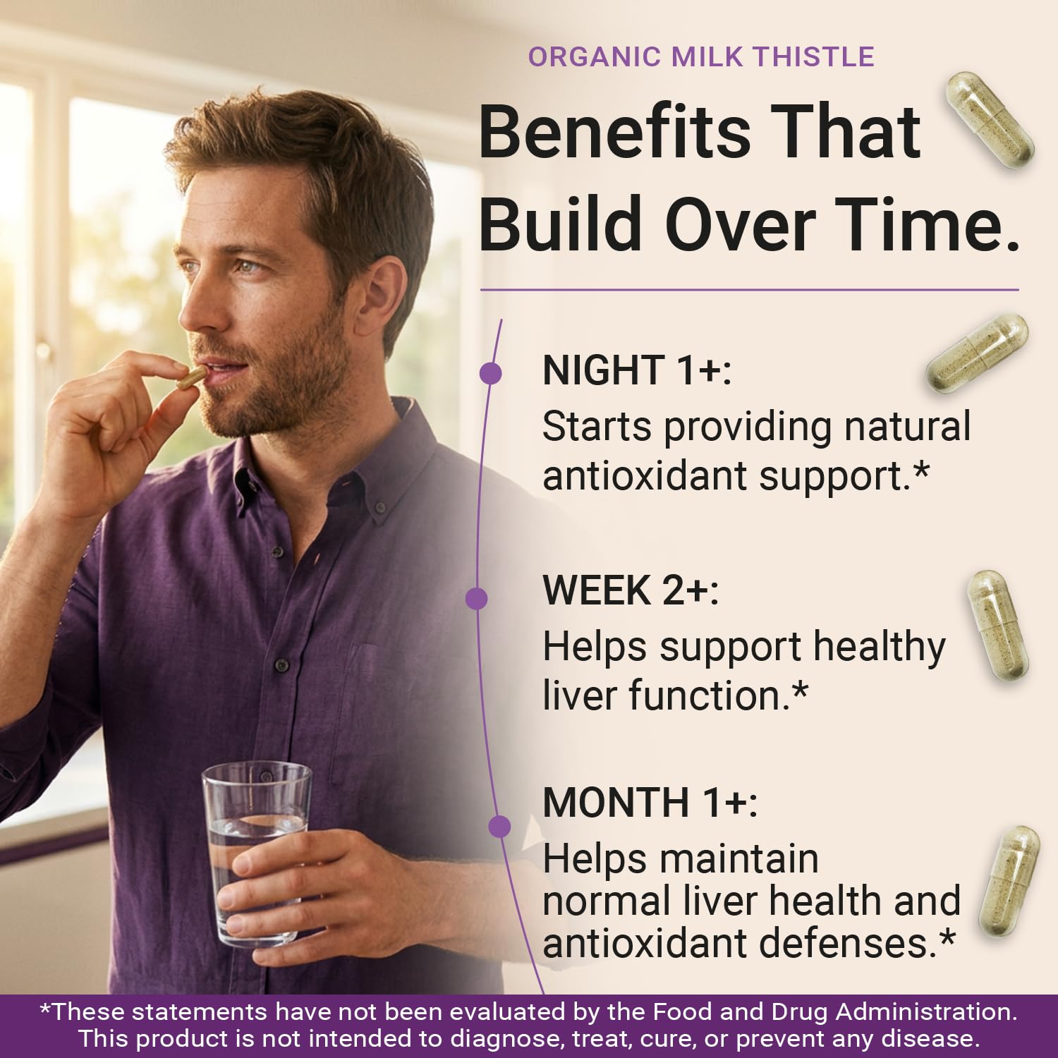 Organic Milk Thistle | Non GMO 300mg 30:1 Extract Vegan Daily Supplement w/Silymarin Seed Extract for Liver Support, Detox and Cleanse - 120 Veggie Capsules — Amazon image 5
