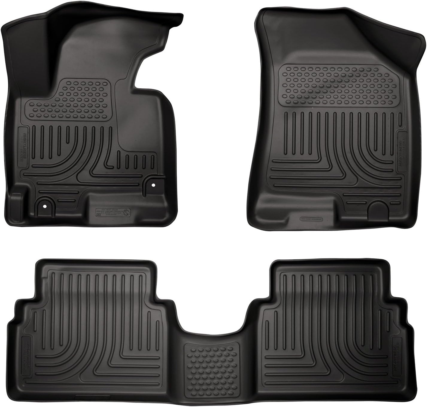 Husky Liners Weatherbeater Floor Mats | Fits 2011-2013 Kia Sportage; 2014-2016 Kia Sportage w/Factory Mat Retaining Posts (Not Hooks) | Front & 2nd Row, 3-pc Black - 98861