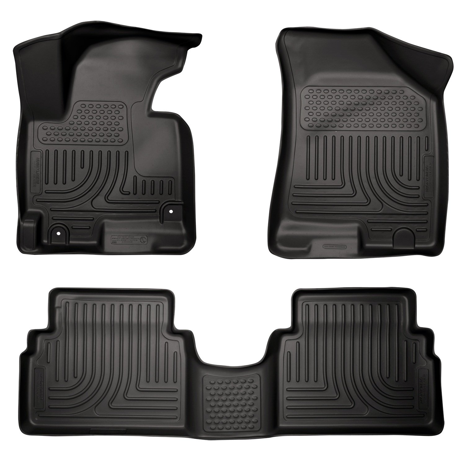 Husky Liners Weatherbeater Floor Mats | Fits 2011-2013 Kia Sportage; 2014-2016 Kia Sportage w/Factory Mat Retaining Posts (Not Hooks) | Front & 2nd Row, 3-pc Black - 98861
