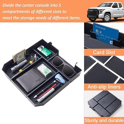 Miniatura 5 de TOPINSTALL 2026 Organizador de consola de tamaño completo Compatible con 2022-2026 Toyota TundraSequoia 2023-2026, caja de almacenamiento de