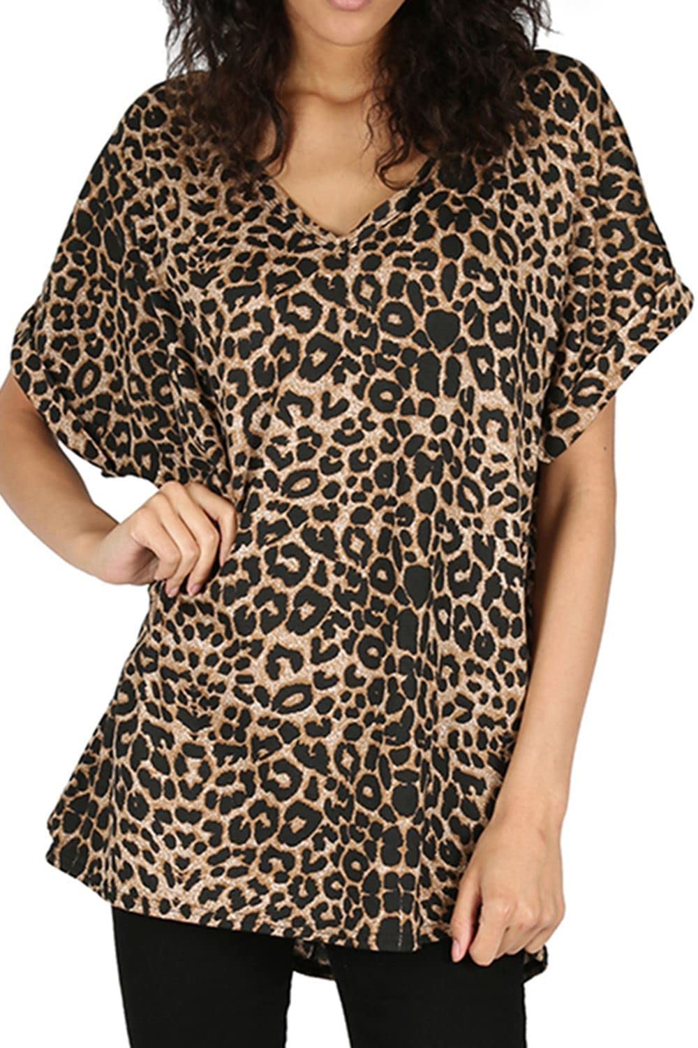 Crazy GirlsSummer Women's Tunic Tops with Multi Colors in Five Sizes Sleeveless Ladies Tops with Casual V-Neck Style for Women & Girls in Orange, Size L