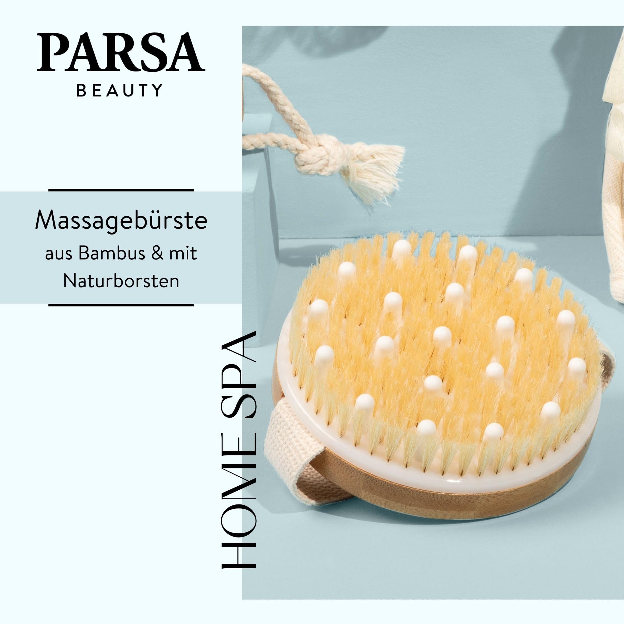 PARSA Beauty Bambus Massagebrste FSC zertifiziert mit Wildschweinborsten  und Massageknoten fr strahlende Haut Wellness Line : Amazon.de: Kosmetik