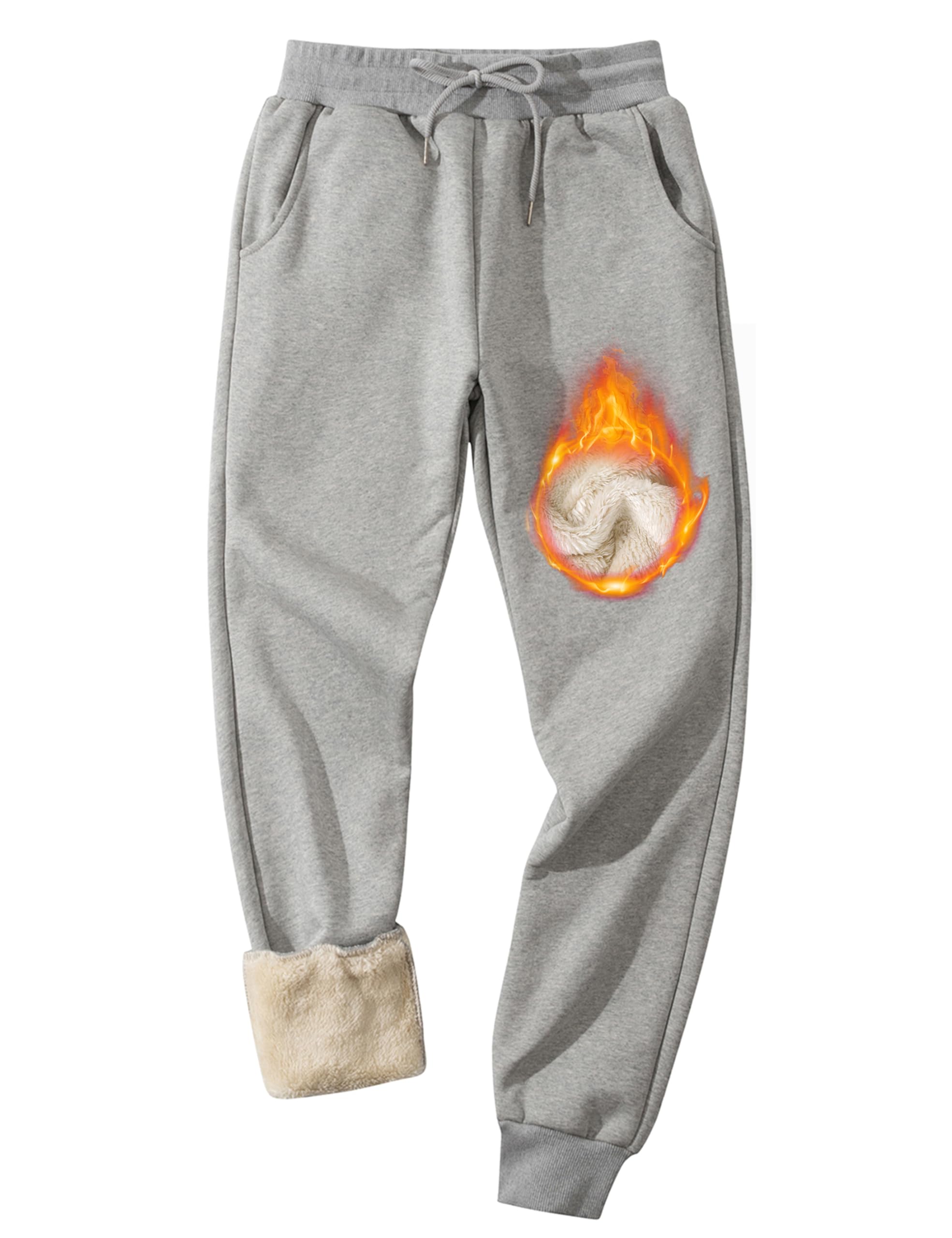 Lentta Mens Fleece Sweatpants Winter Warm Athletic Sherpa Lined Track Joggers Pants