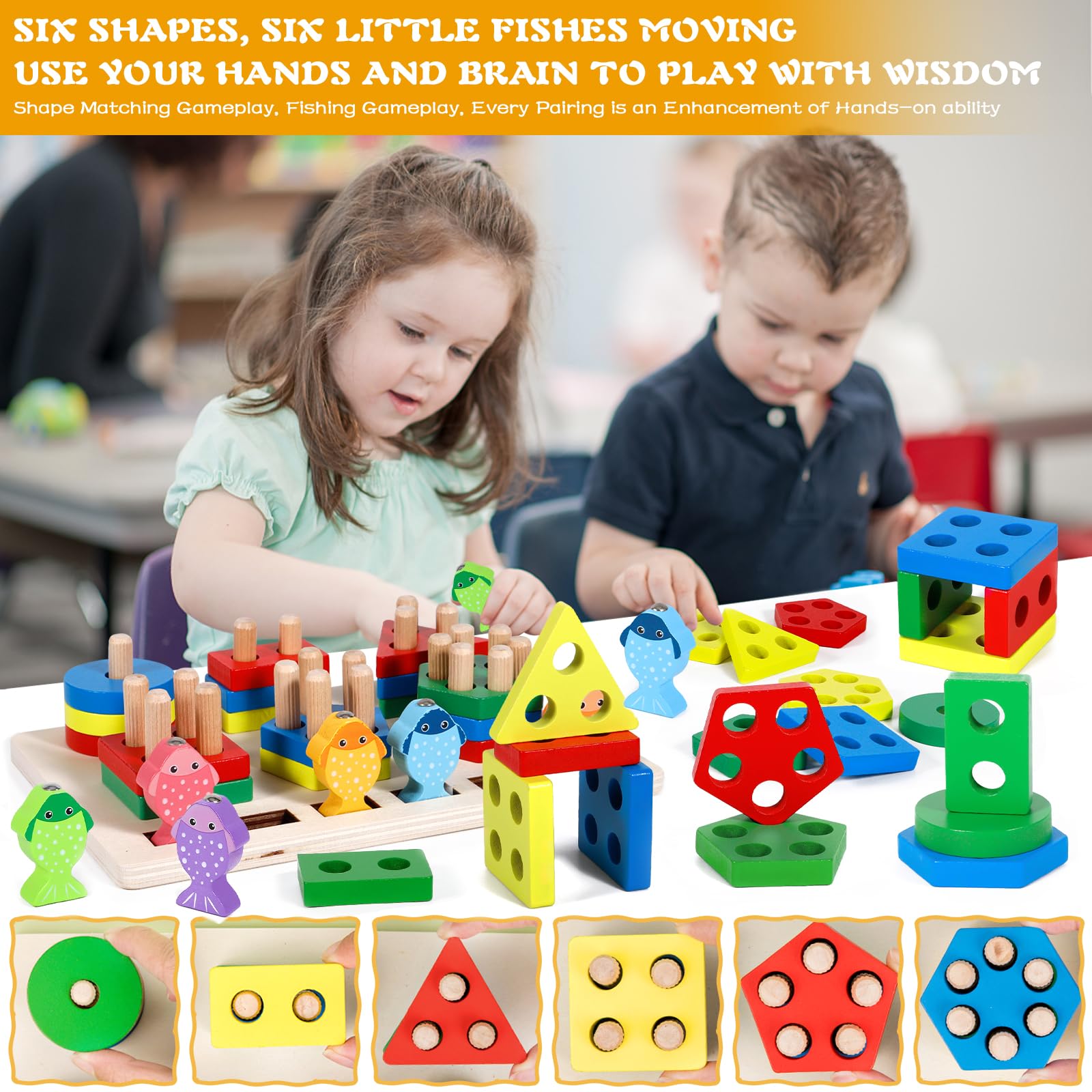 UCAMP Jeux Montessori Enfant,4 en 1 Empilable y Enfiler Jouet,Jeux UCAMP Jeux Montessori Enfant,4 en 1 Empilable y Enfiler Jouet,Jeux