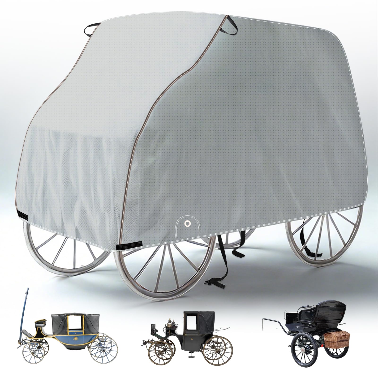 Abdeckplane pferdekutsche, Pferdeanhänger schutzhaube, Premium Plane UV/Wasserdicht/Staubdicht, Universal-Wagenabdeckung