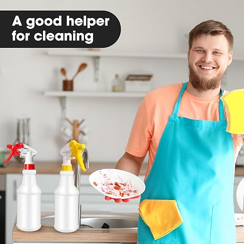 Miniatura 7 de Eccliy 12 botellas de plástico de 16 onzas, a prueba de fugas, vacías y reutilizables para limpieza, agua, detalles de automóviles o baño y cocina,