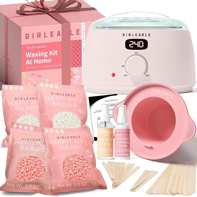 Kit de depilação com cera digital GIRLEARLE rosa