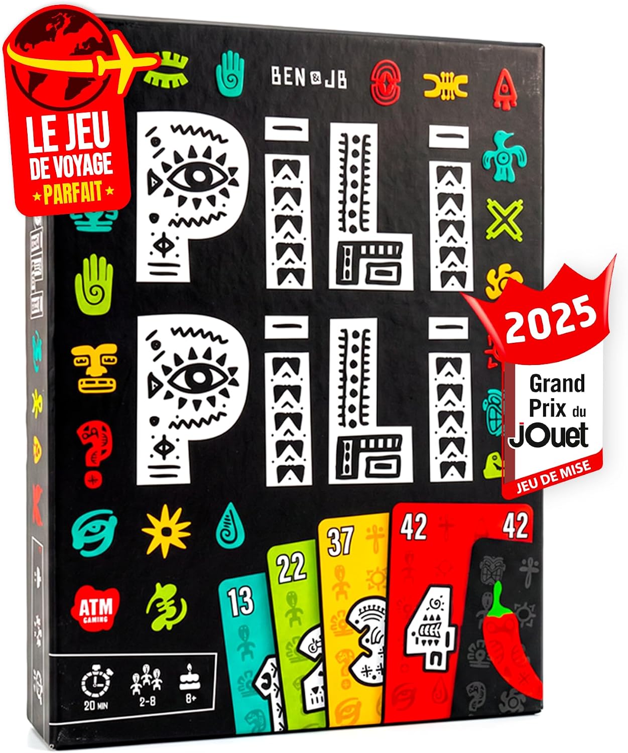 ATM Gaming PILI PILI - Jeu de société - Vainqueur Grand Prix du Jouet 2025 - Jeu de Cartes Tactique et d’Ambiance - 2 à 8 Joueurs - 20 Min - Idée Cadeau Original - Format Voyage