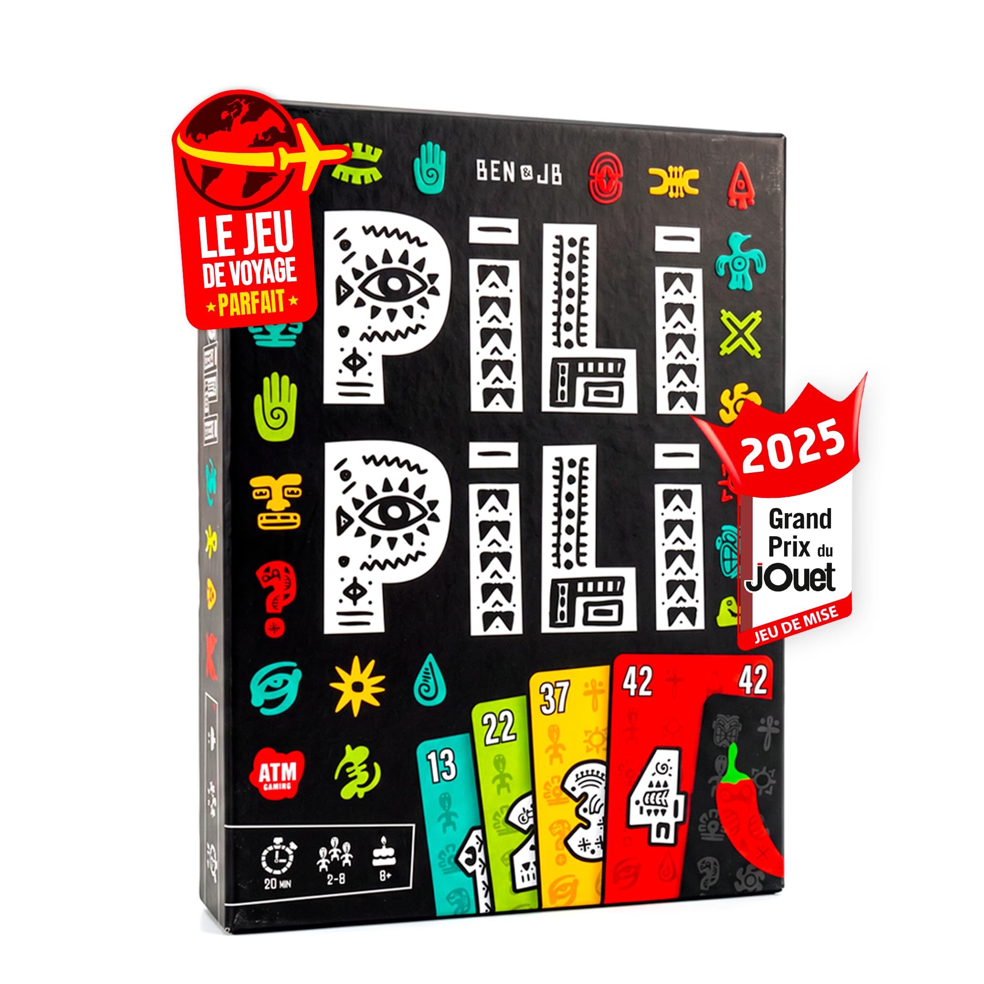 ATM Gaming PILI PILI - Jeu de société - Vainqueur Grand Prix du Jouet 2025 - Jeu de Cartes Tactique et d'Ambiance - 2 à 8 Joueurs - 20 Min - Idée Cadeau Original - Format Voyage