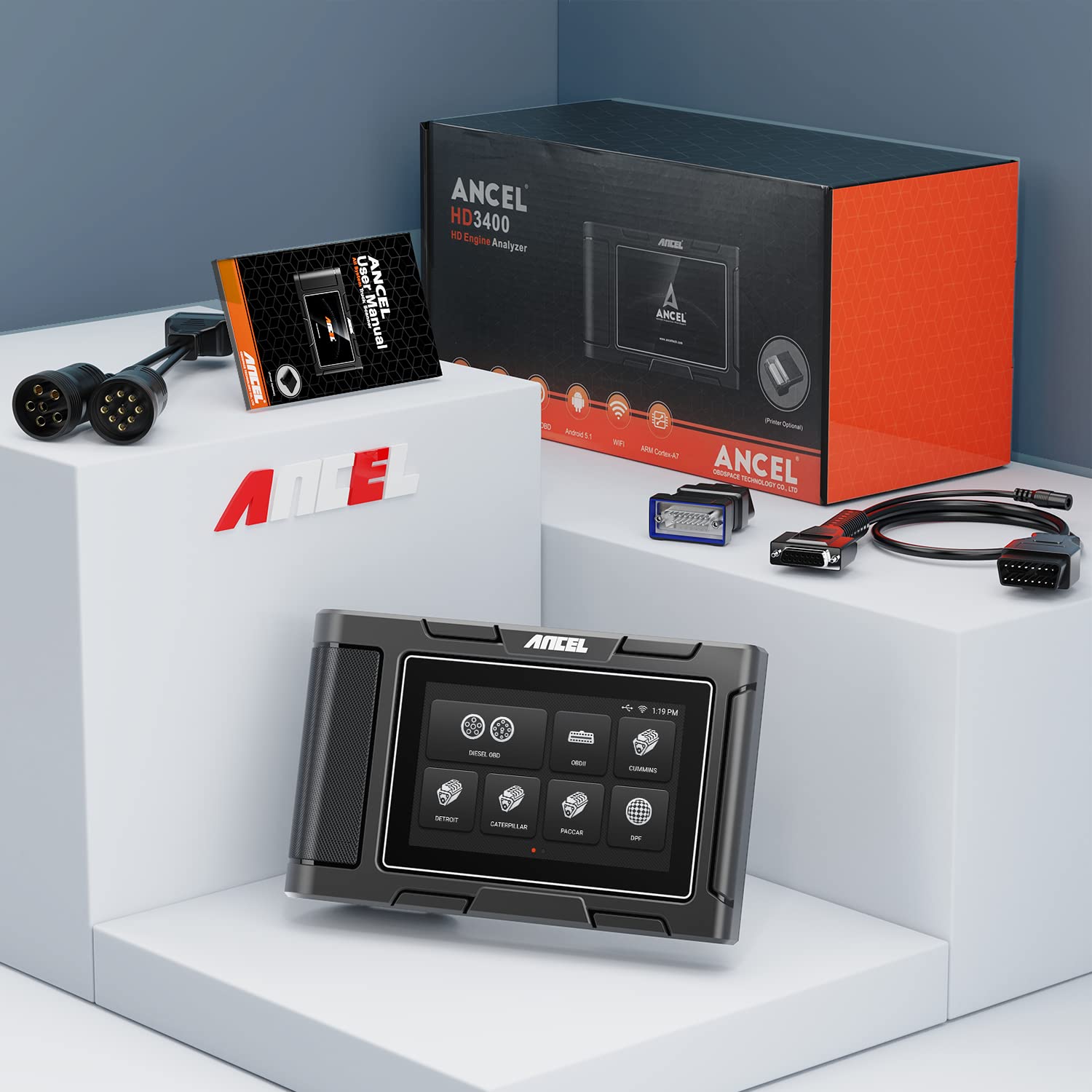 Buy ANCEL Heavy Duty Truck Scanner HD3400 Diesel Scan Tool for Cummins