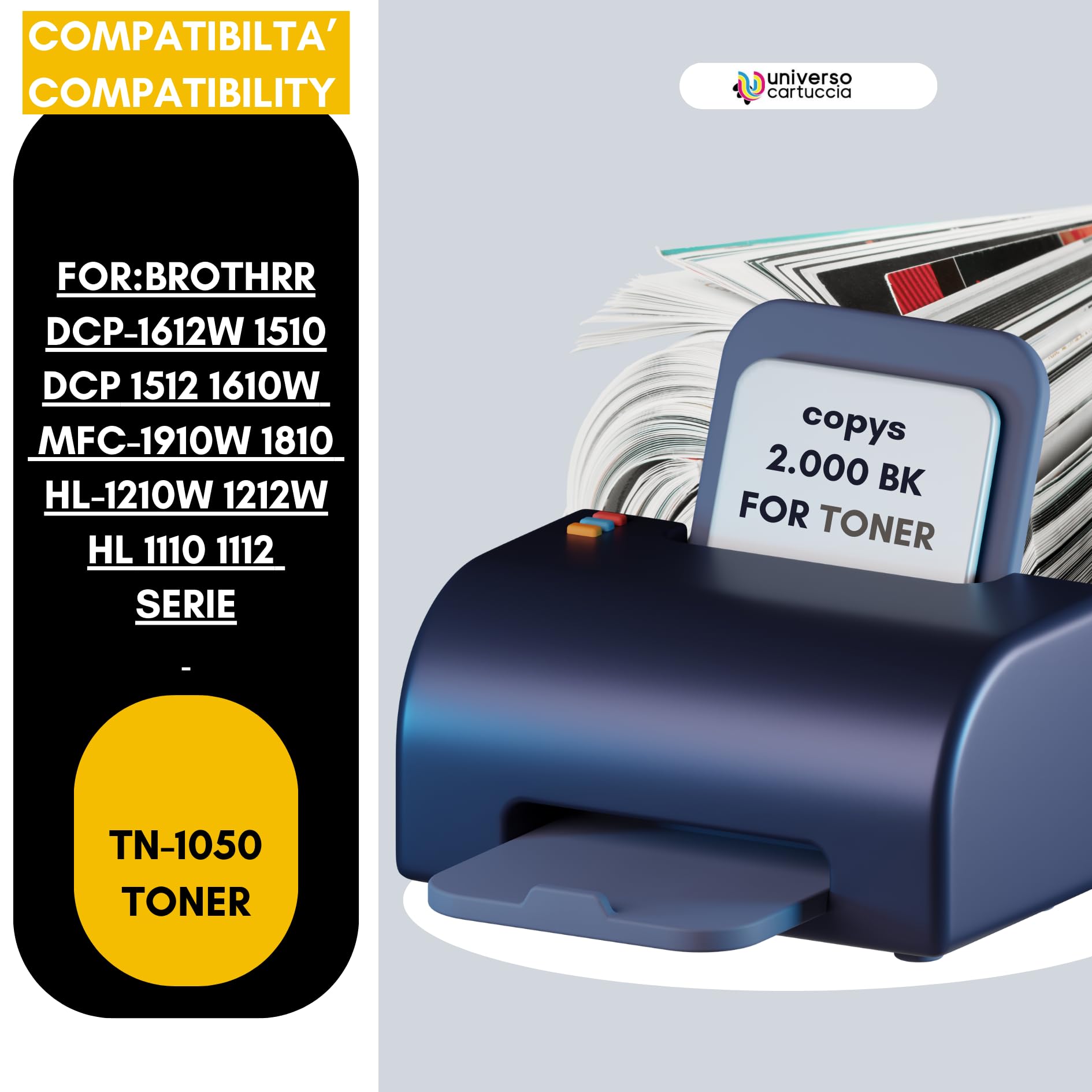 XXL Toner Kompatibel für Brother TN-1050 DCP-1510 MFC-1910W 1810 HL1110 DCP1612W XXL Toner Kompatibel für Brother TN-1050 DCP-1510 MFC-1910W 1810 HL1110 DCP1612W