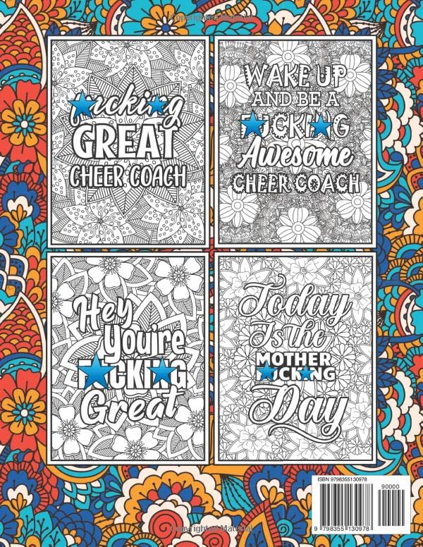 Best Cheer Coach Gifts: Cheer Coach Coloring Book For Adults: Motivational Swear Word Coloring Book for Cheer Coaches with funny Cuss Words And Curse ... Relaxation, Cheer Coach Gifts For Women & Men - Image 2