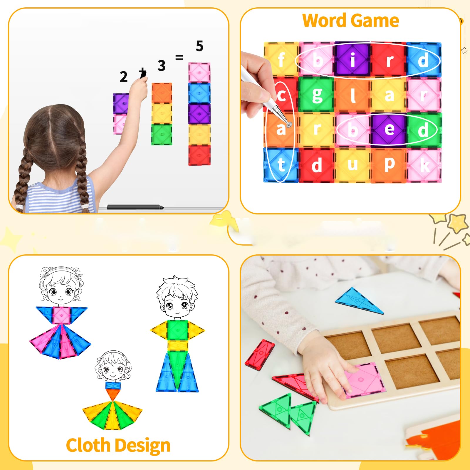 Katiago Magnetische Bausteine 92Pcs für Kinder ab 3+ Jahre Starke Magnet Montessori Spielzeug Kinder STEM-Lernspielzeug-Geschenk zur Förderung der Kreativität für Jungen Mädchen