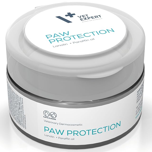 Vet Expert Pomada de protección de patas para perros y gatos, protector e hidratante con aceite de linaza