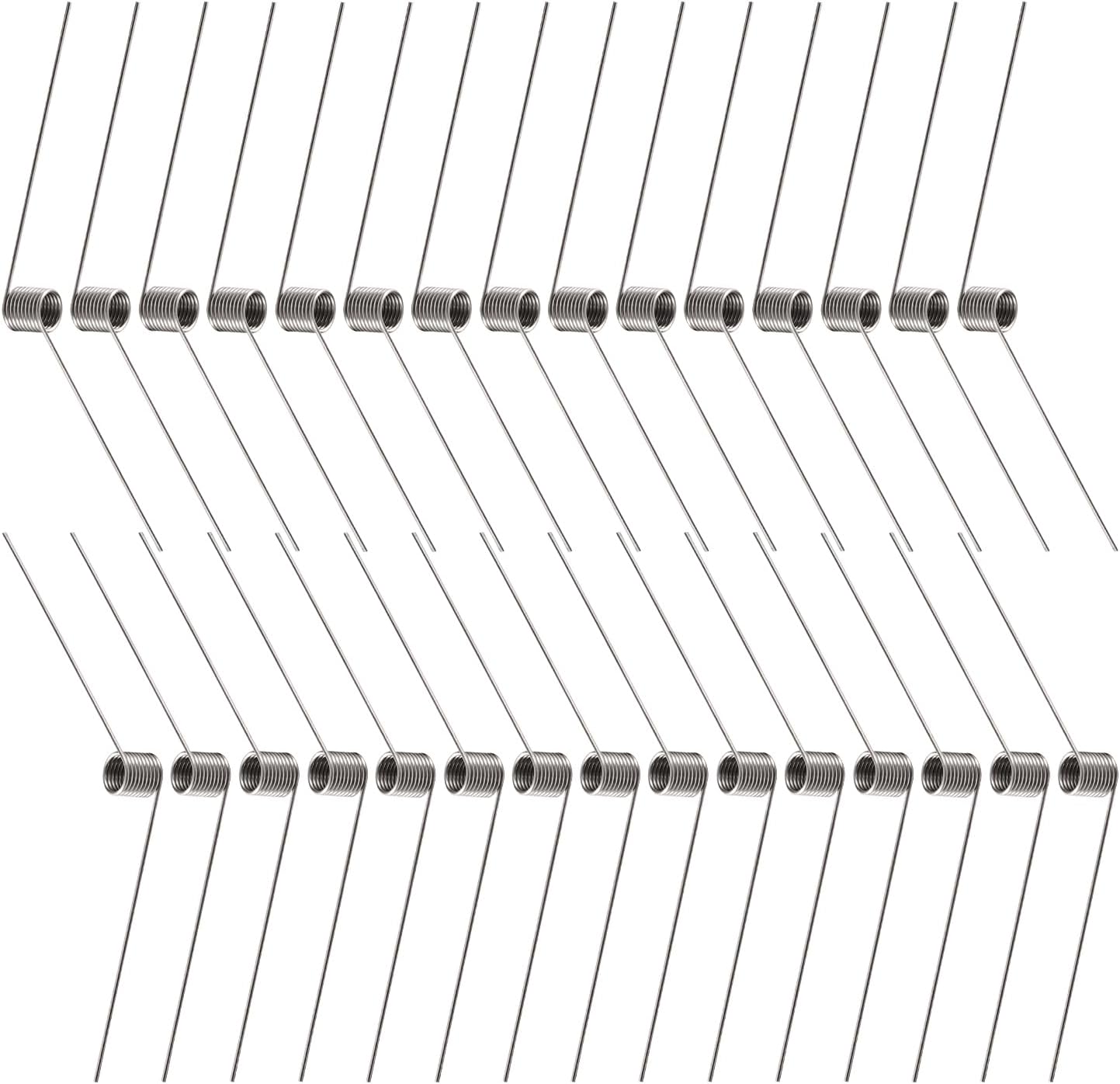 30 PCS 0.5 * 4. mm 180° Straight Torsion Spring, Stainless Steel Small, V Shaped Springs, for DIY Woodworking, Furniture, Repair Project(0.5x4.5 mm - 6 laps - 90°)
