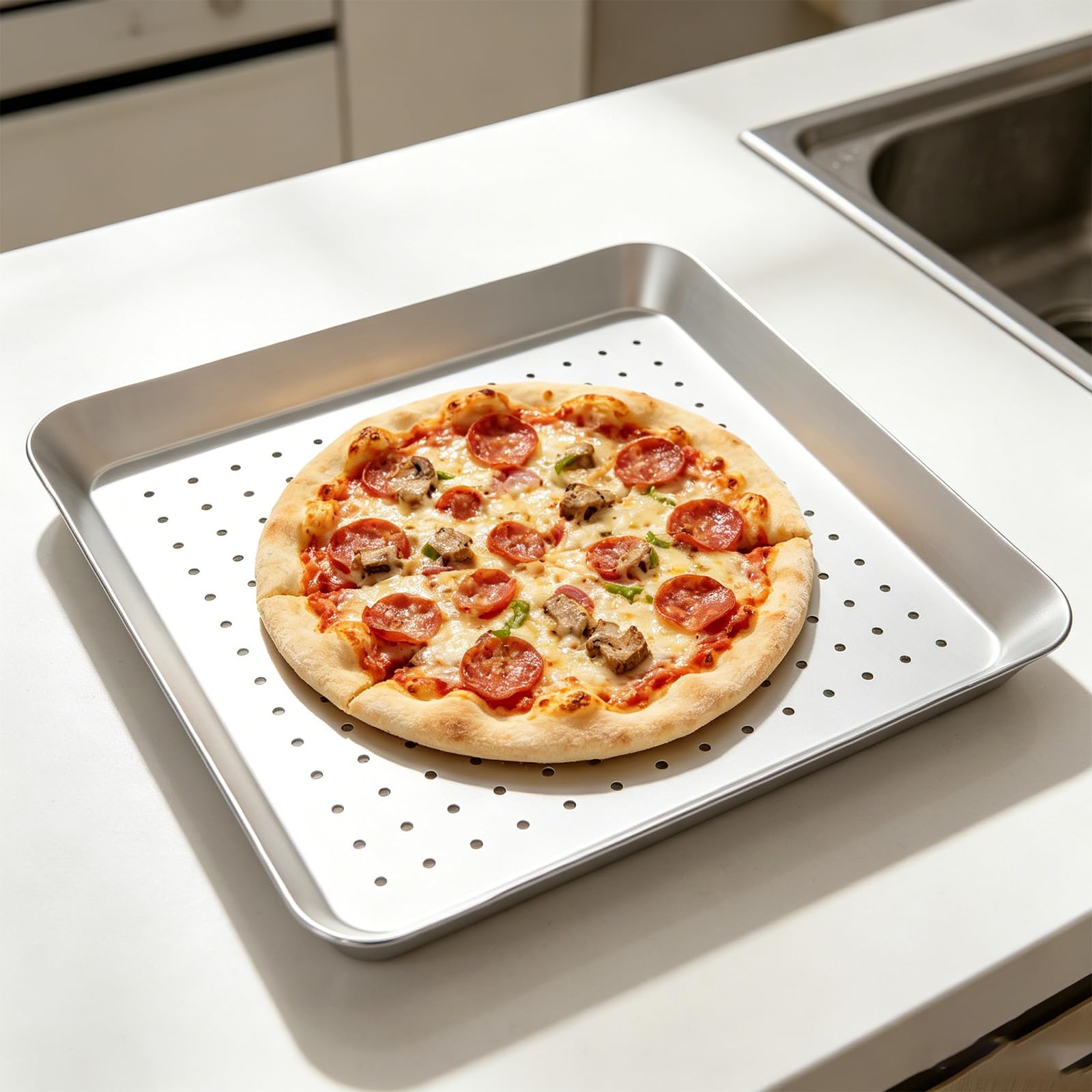 Generisch Pizzapfanne aus Aluminiumlegierung mit gleichmäßiger, 14 INCHES
