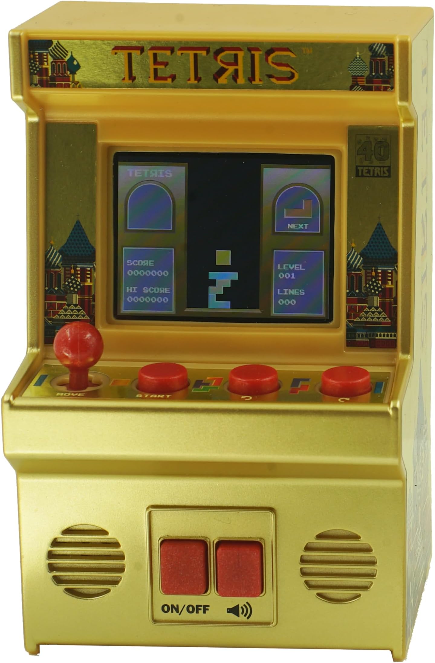 Basic Fun Arcade Classics Tetris Gold 40th Anniversary Retro Mini Arcade Game