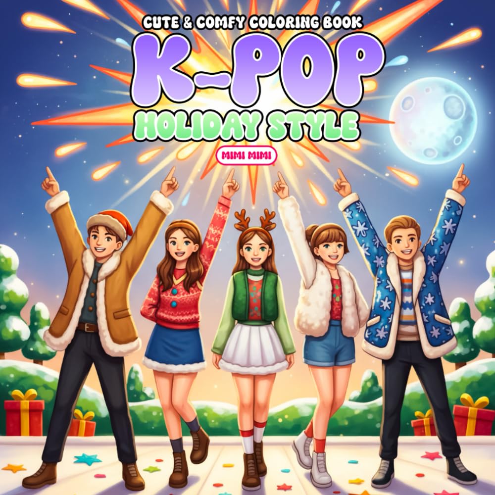K-Pop Holiday Style Coloring Book: Festive K-Pop Fashion, Cute Idol Holiday Moments, and Cozy Christmas-Themed Scenes to Color