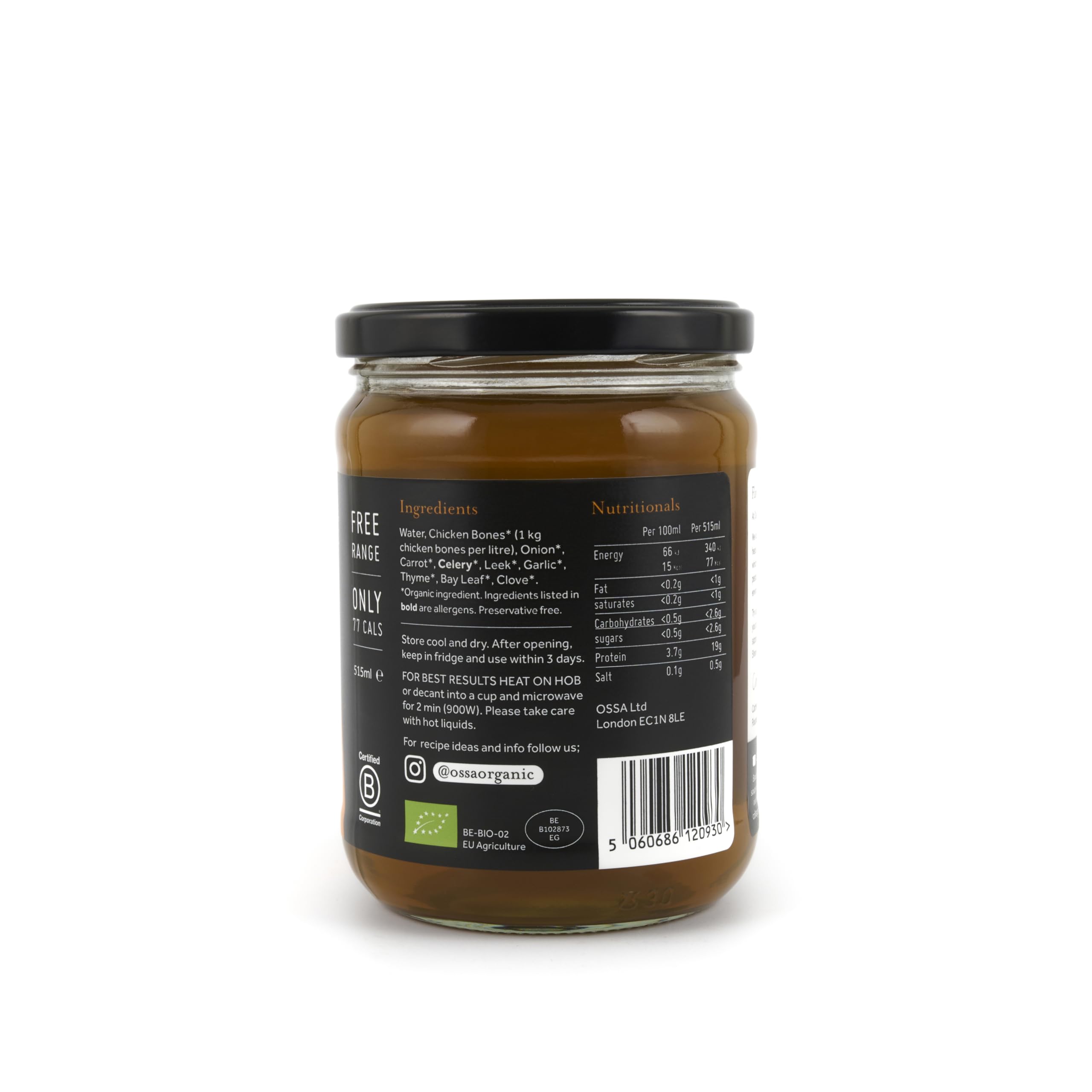 Ossa Chicken Ambient Bone Broth, High-Protein Broth, Preservative-Free Soup & Cooking Essential, Keto & Paleo-Friendly Soup Maker for Gut Health & Digestion, 515 mL