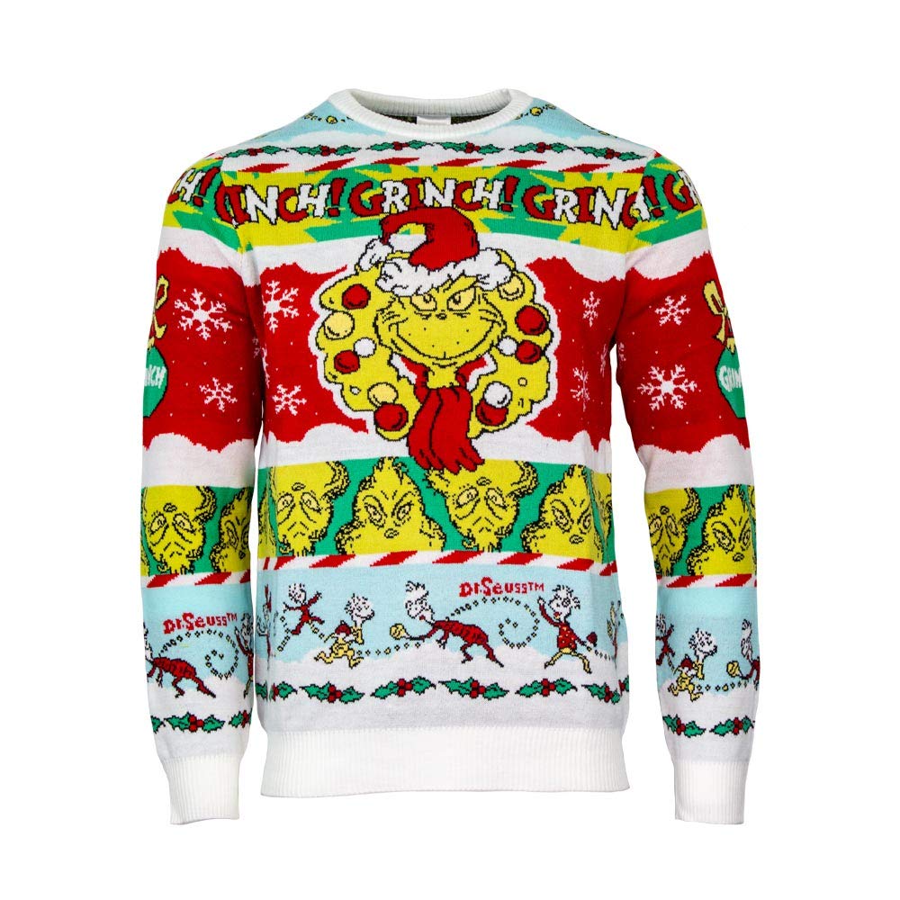 Numskull Official The Grinch Unisex Knitted Christmas Jumper, Medium - Ugly Novelty Christmas Sweater Gift