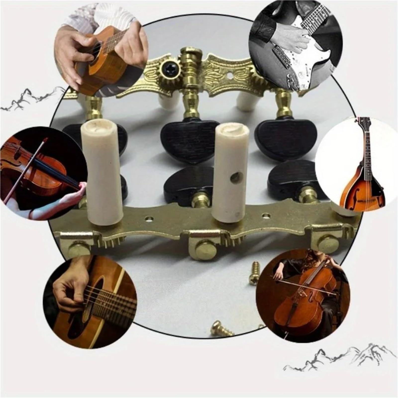 Meccaniche Per Chitarra 1 SET Di Corde Per Chitarra Classica Piroli Teste Macchine Accordatori Chiavi Parti Ricambio 3L3R