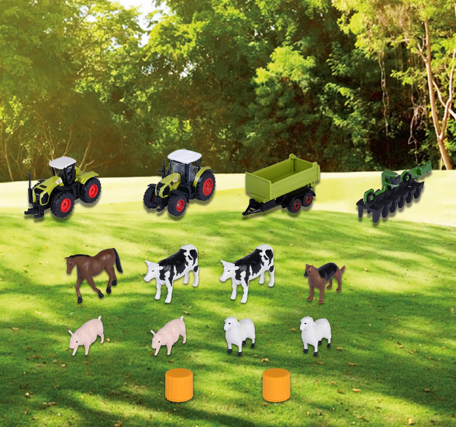 Majorette CLAAS - Set da gioco per la fattoria con stalle, trattori, animali, accessori e molte funzioni, per bambini dai 5 anni, 56 x 36 x 24 cm