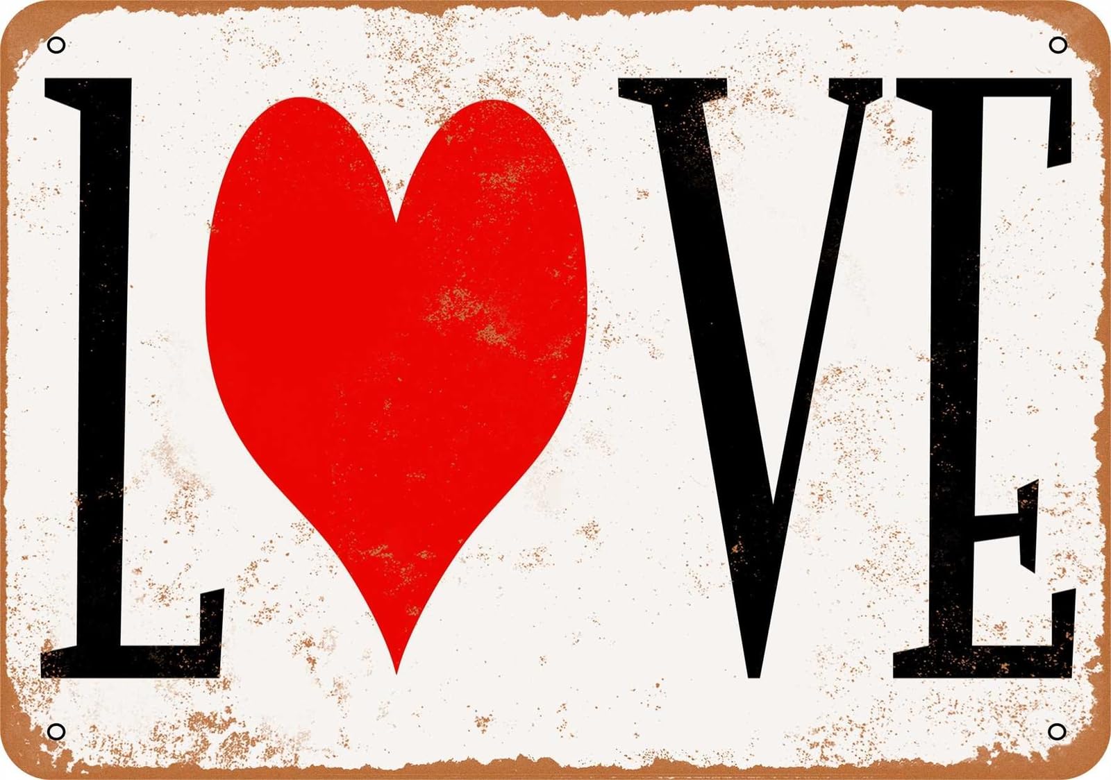 Miaomansenstore Metal Sign - Love Heart 2 - Vintage Look Home Decor