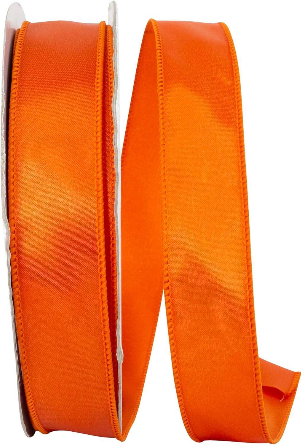 Reliant Ribbon 92575W-058-09K Satin Value Wired Edge Ribbon, 1-1/2 Inch X 50 Yards, Orange