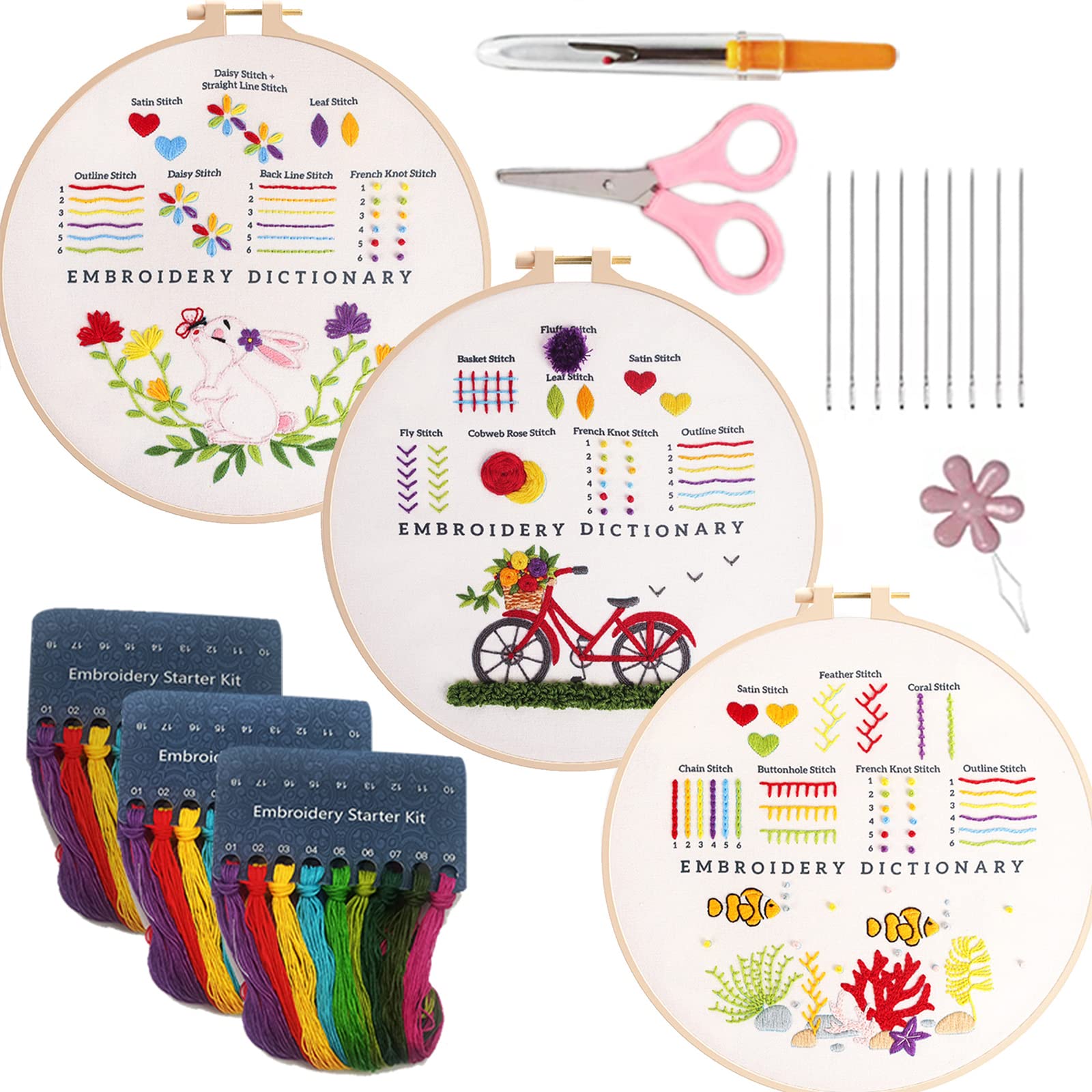 Amazon | Xzmzbxzb 刺繍スターターキット 詳細な説明書付き