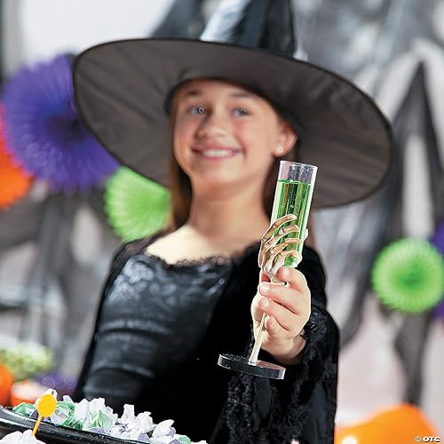 Miniatura 6 de Fun Express Juego de 12 vasos de flauta de mano de esqueleto, capacidad para 2 onzas, plástico sin BPA, decoraciones de fiesta de Halloween