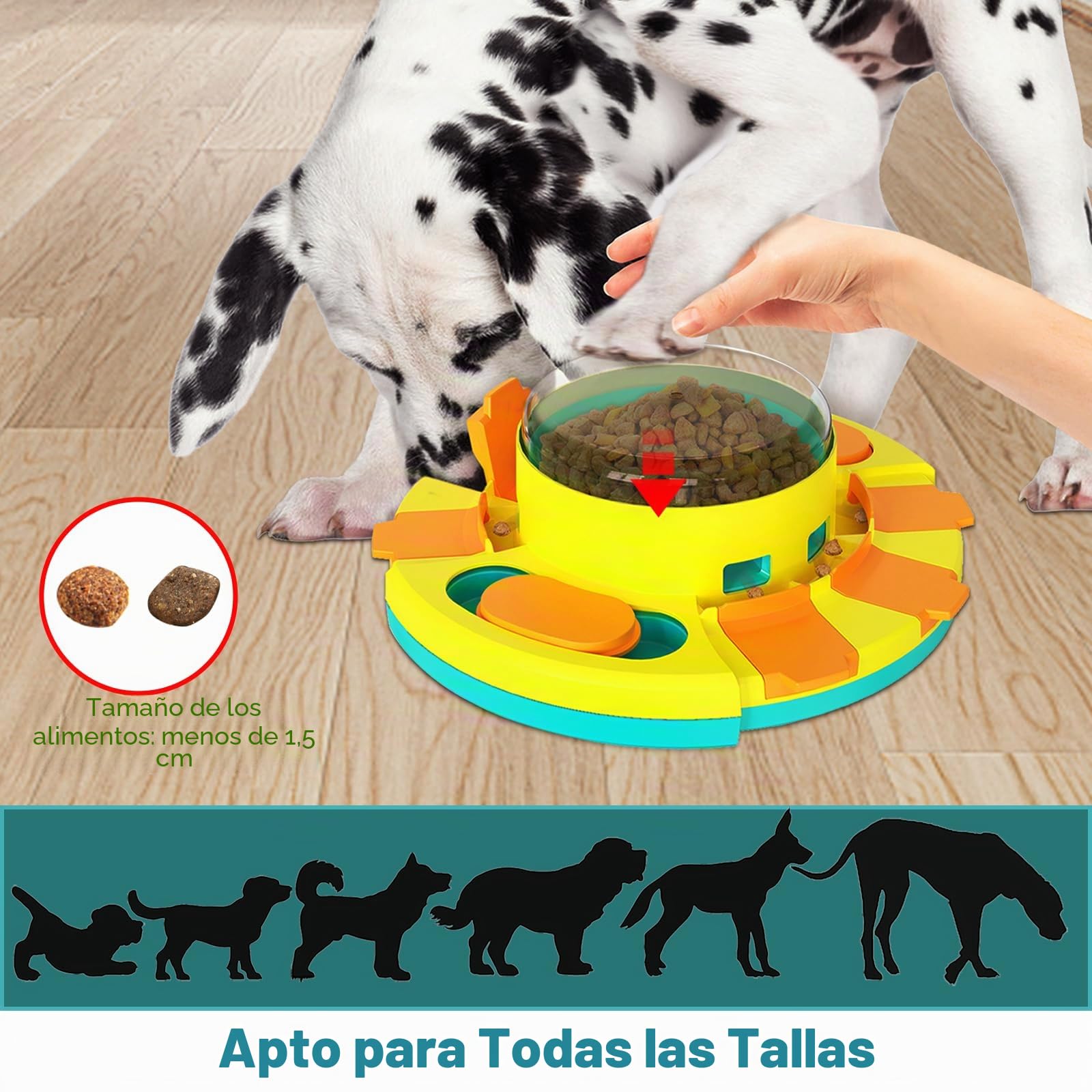 Juguetes Interactivos de Alimentación Lenta para la Mayoría de Los Perros, Rompecabezas con 2 Niveles de Dificultad, Dispensador de Premios