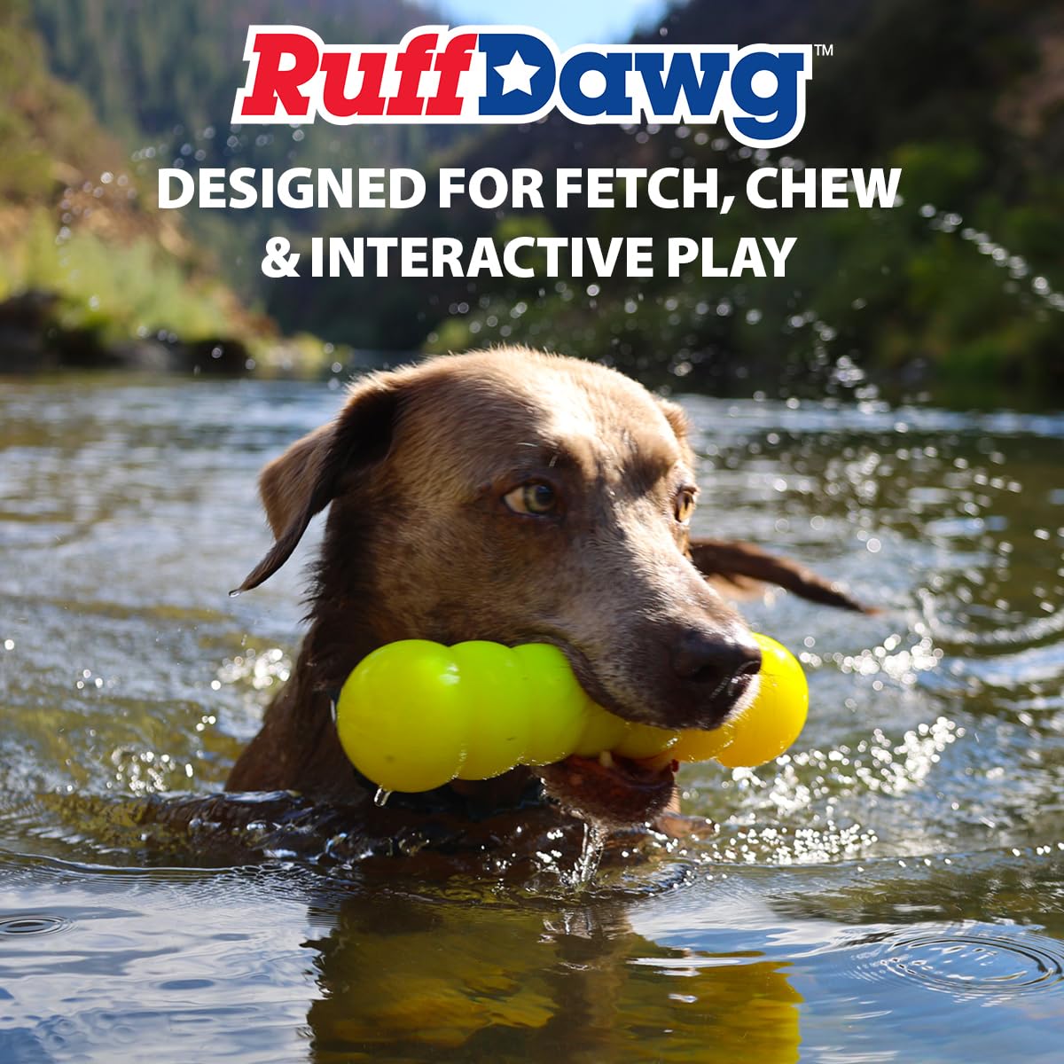 Ruff Dawg Dawg-Buster - Bastone da masticare indistruttibile per cani di peso inferiore a 18,1 kg, colore: giallo