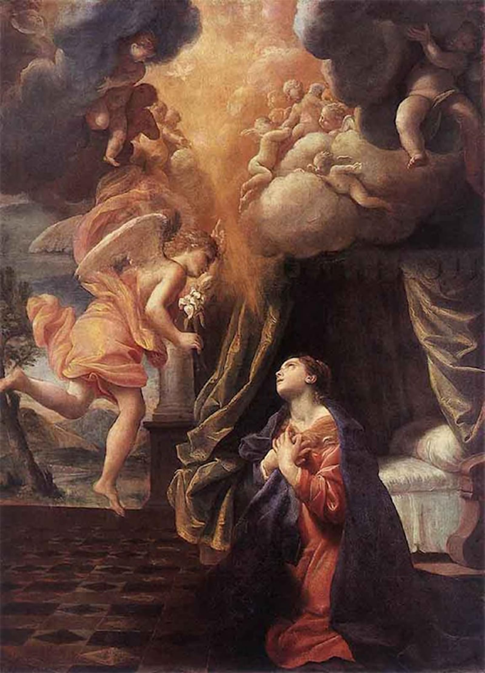 Serendipitp No Frame Vintage Wall Art Canvas Nordic Poster Canvas Print Picture The Annunciation By Famous Artist Wall Art Poster For Home Decor 60X90cm