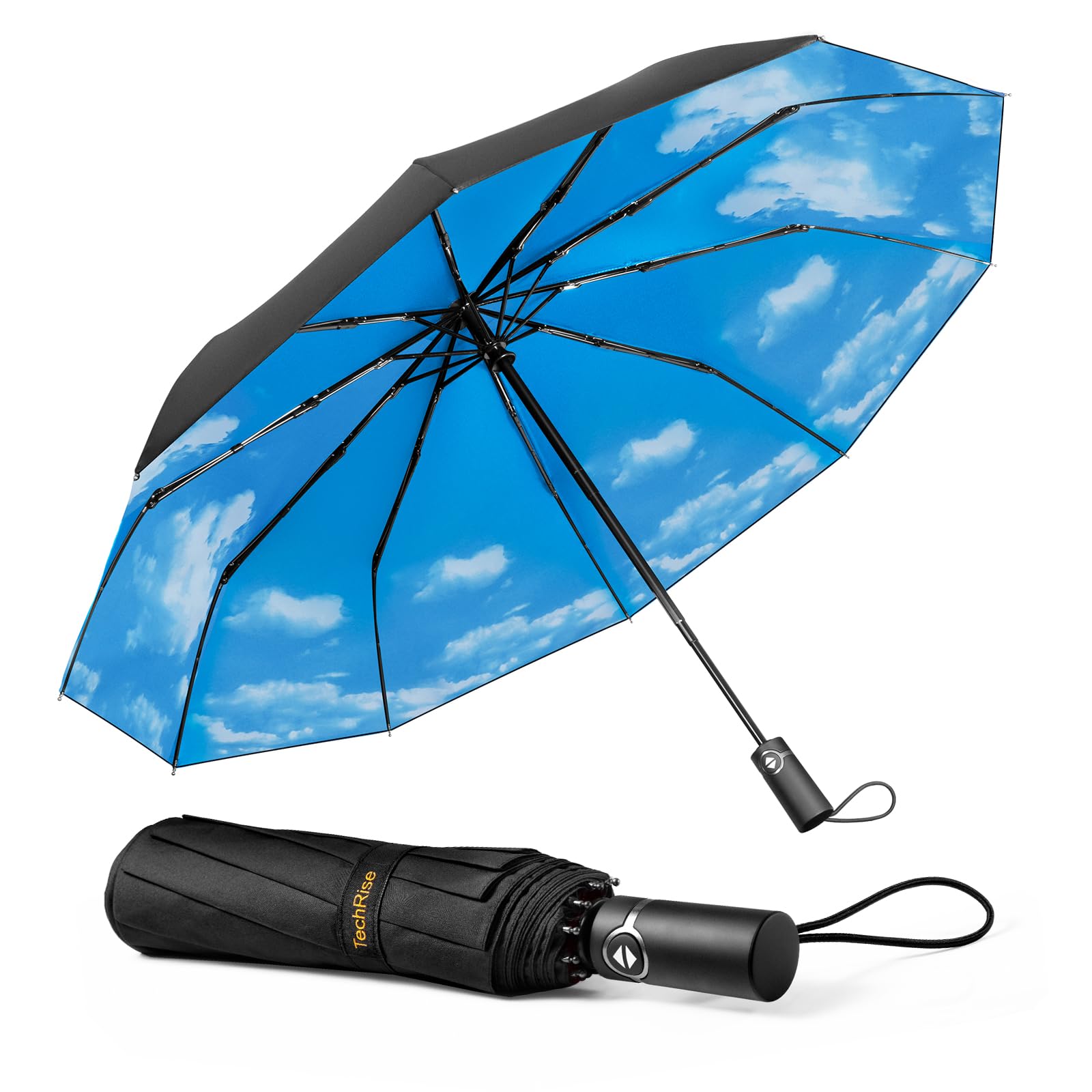 Sponsored Ad – Umbrella Compact Windproof Travel Umbrellas: Easy Auto Open Close, Strong Fiberglass Frame, Durable Folding Lightweight Portable Automatic Backpack Umbrella for Men and Women, 10 Ribs