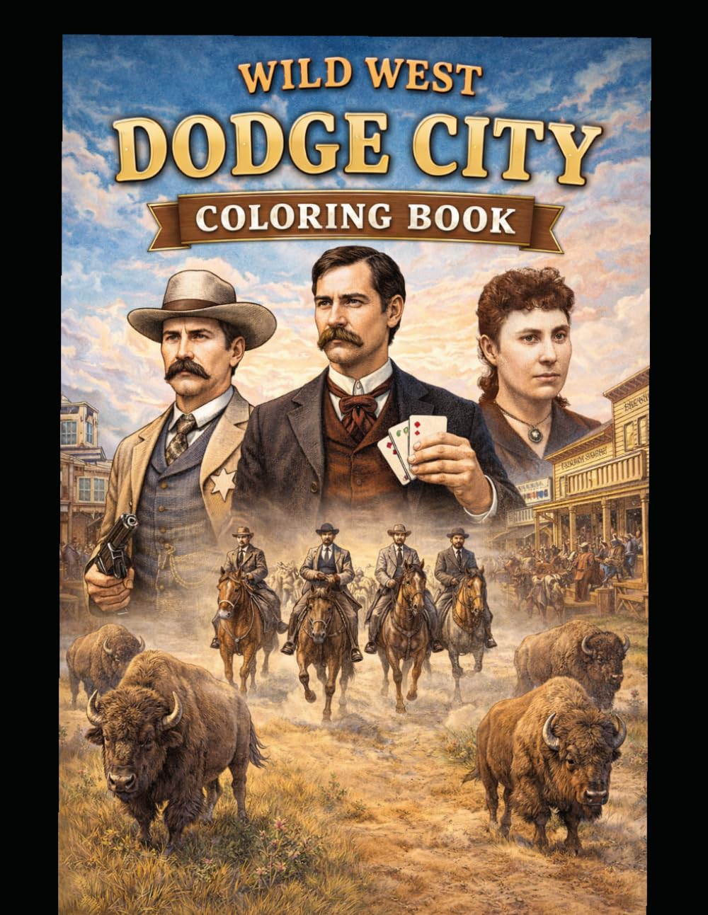 Wild West Dodge City, Kansas Adult Coloring Book
