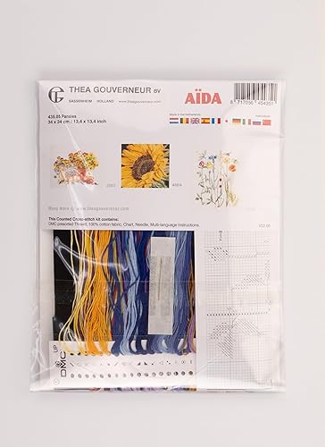 Miniatura 4 de Thea Gouverneur - Kit de punto de cruz con conteo - Pensamientos - Aida Black - 18 unidades - para adultos - 435.05