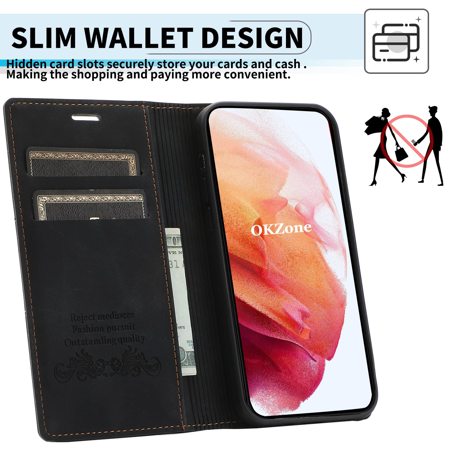 OKZONE Cover Per Huawei Y7 2019/Y7 Prime 2019, Custodia Flip Portafoglio In Pelle PU Con Slot Per Carte, Chiusura Magnetica E Supporto, Antiurto, Colore Marrone