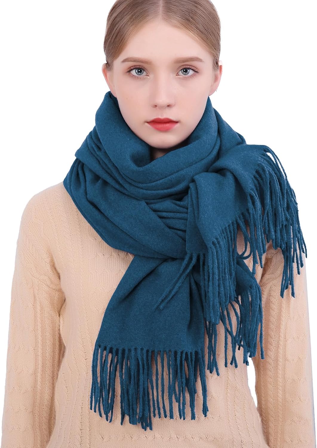 RIIQIICHY Winter Scarfs for Women Pashmina Shawls Wraps for Evening Dresses Large Warm Soft Scarves - Image 5